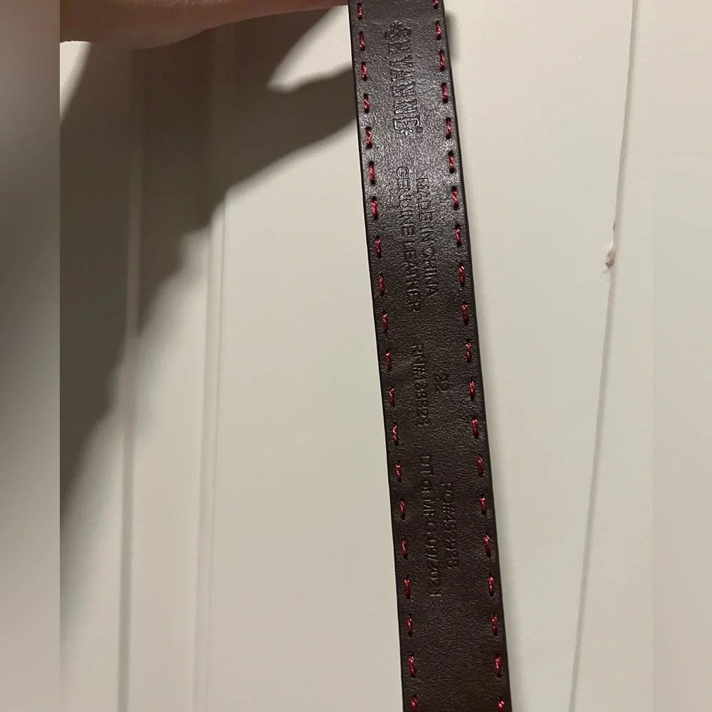MAKE AN OFFER - Girls Shyanne Leather Belt whipstitching sparkle and carvings